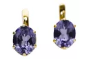 Or jaune 8 carats 333 Alexandrite des boucles d'oreilles vec003x-ax Russe Soviétique URSS Artisanat vintage Art Deco style